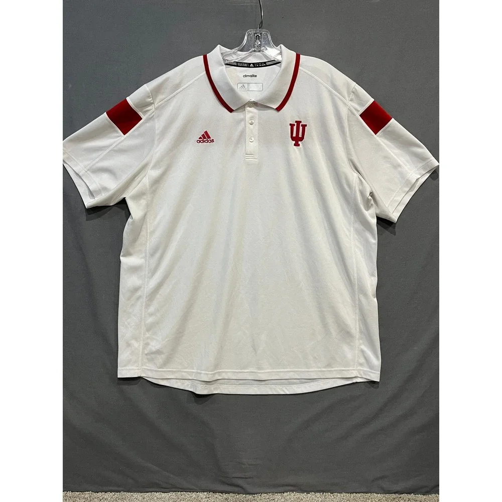 Adidas Indiana Hoosiers Polo Shirt Mens 2XL Red White Climalite 2 Pack‎